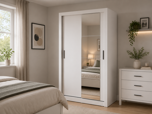 Copenhagen 1.2m Sliding Wardrobe - White
