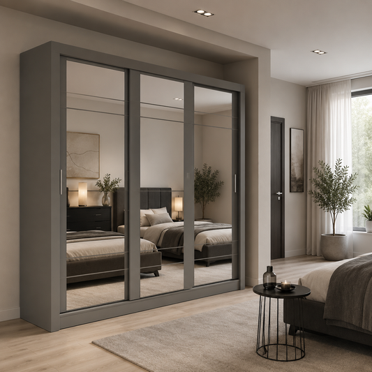 Dana 2.5m Sliding Wardrobe - Grey
