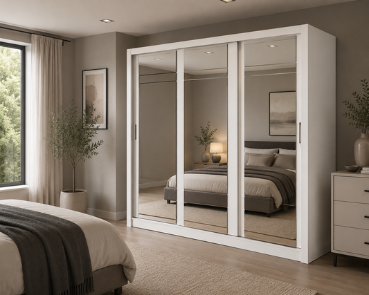 Dana 2.5m Sliding Wardrobe - White