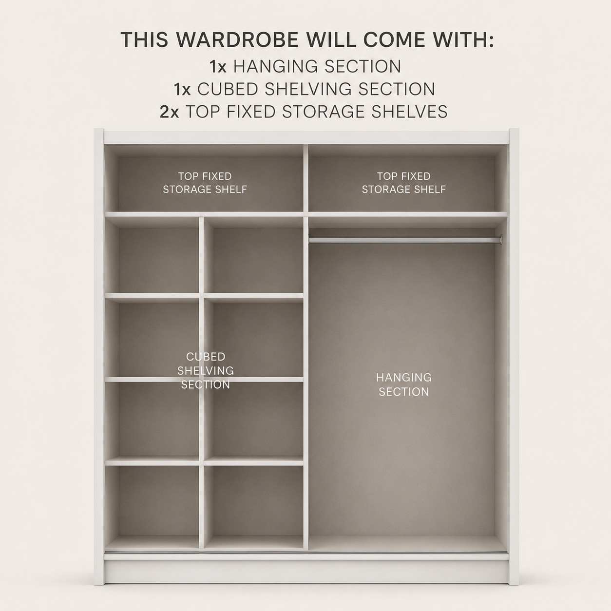 Dana 2.0m Sliding Wardrobe - Grey