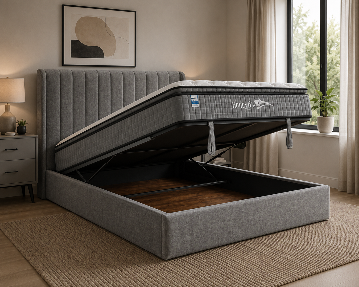 Lilly Ottoman Bed Frame - Grey