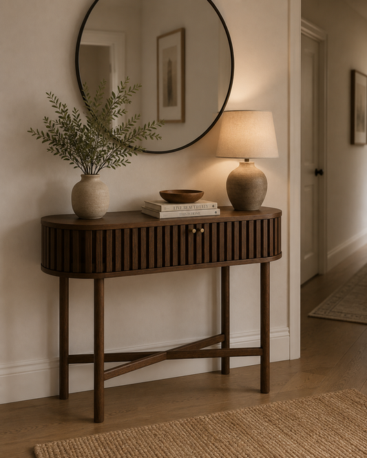 Soho Oval Console Table - Walnut