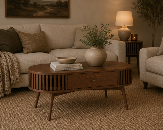 Soho Oval Coffee Table - Walnut