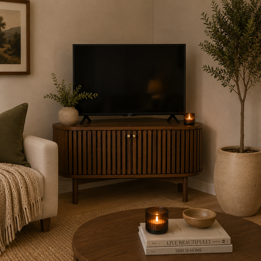 Soho  Corner Media / TV Unit - Walnut