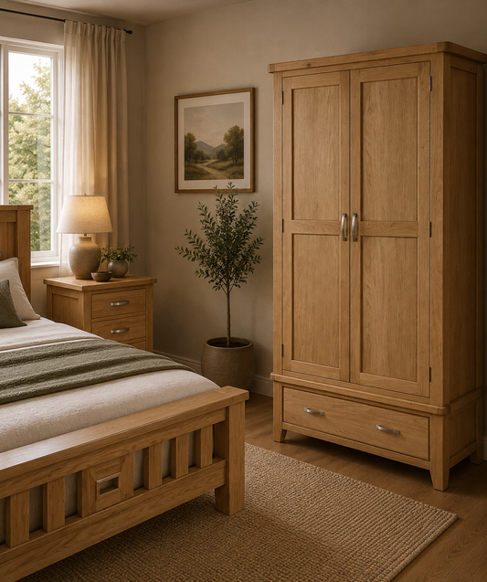 Modern Chunky Oak Wardrobe