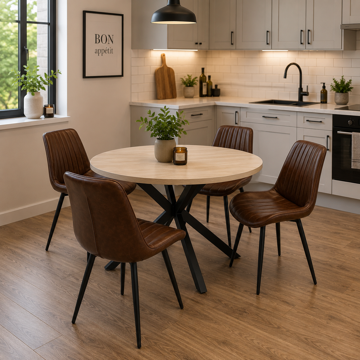 Dallas 1.2m Round Dining Set - Ash