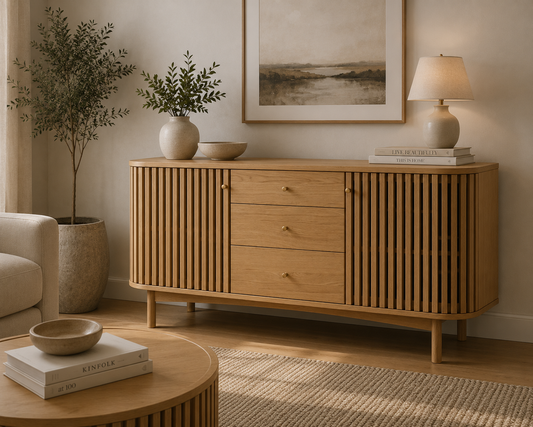 Soho Large Sideboard With Drawers - Natural