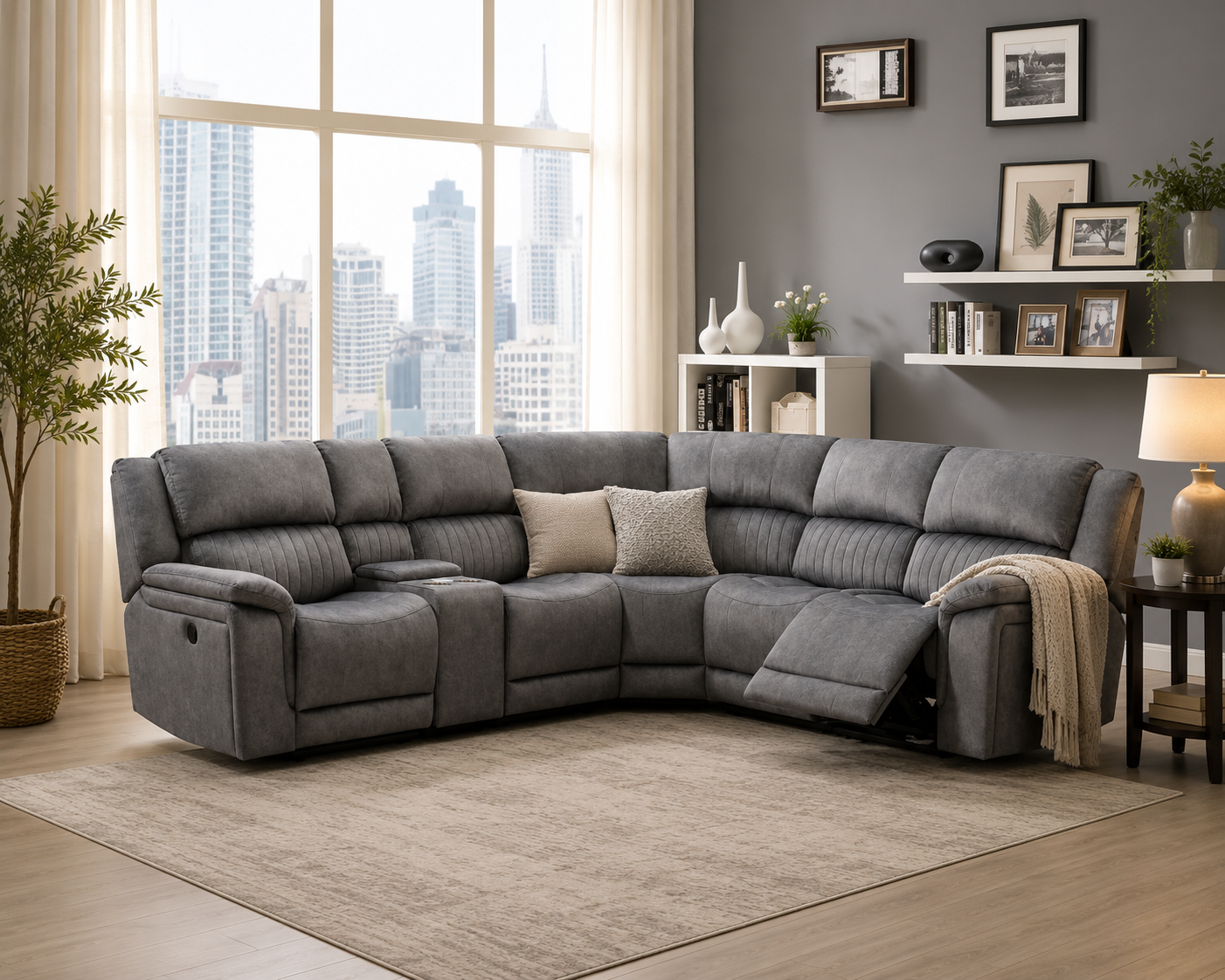 Washington Corner Sofa - Dark Grey