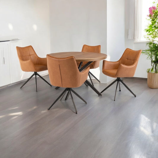 Belgrade Round Dining Set - Oak
