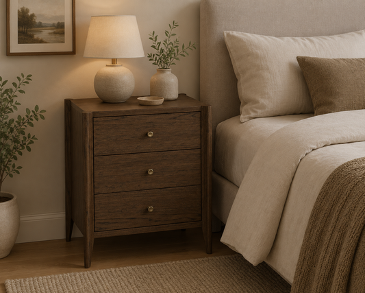 Paris Bedside Locker - Dark Oak