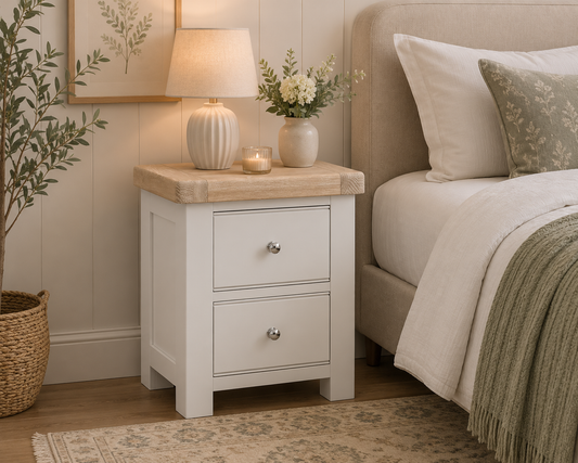 Toronto Bedside Locker - Stone Grey & Oak