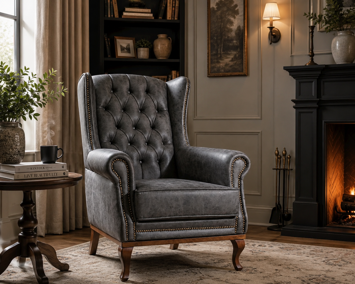 Quinn Fireside Chair - Grey