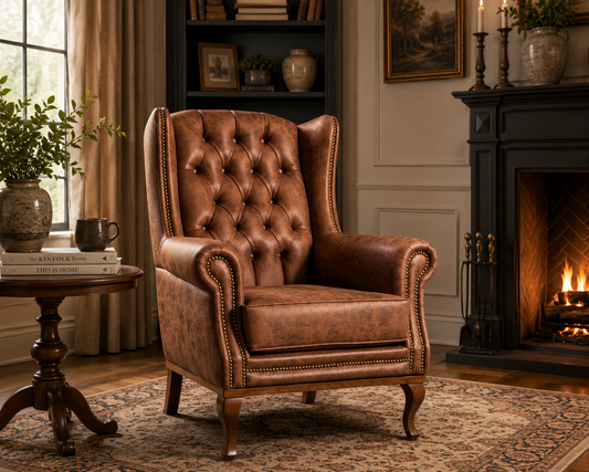 Quinn Fireside Chair - Brown