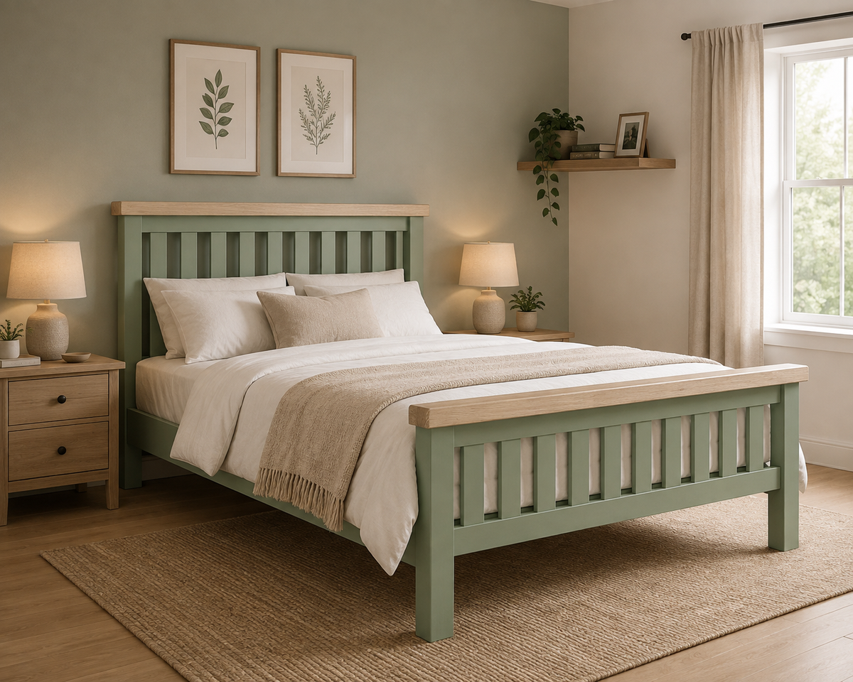 Toronto Bed Frame - Sage & Oak (3x Size Options)