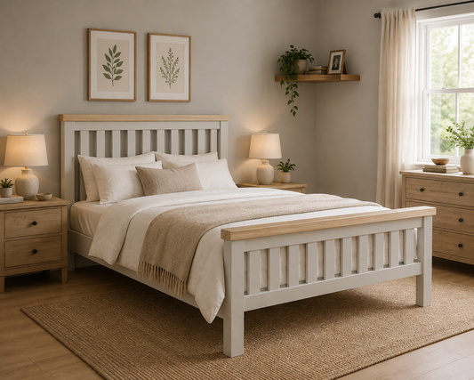 Toronto Bed Frame - Grey & Oak (3x Size Options)