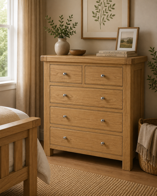 Toronto Five Drawer Chest - Oak