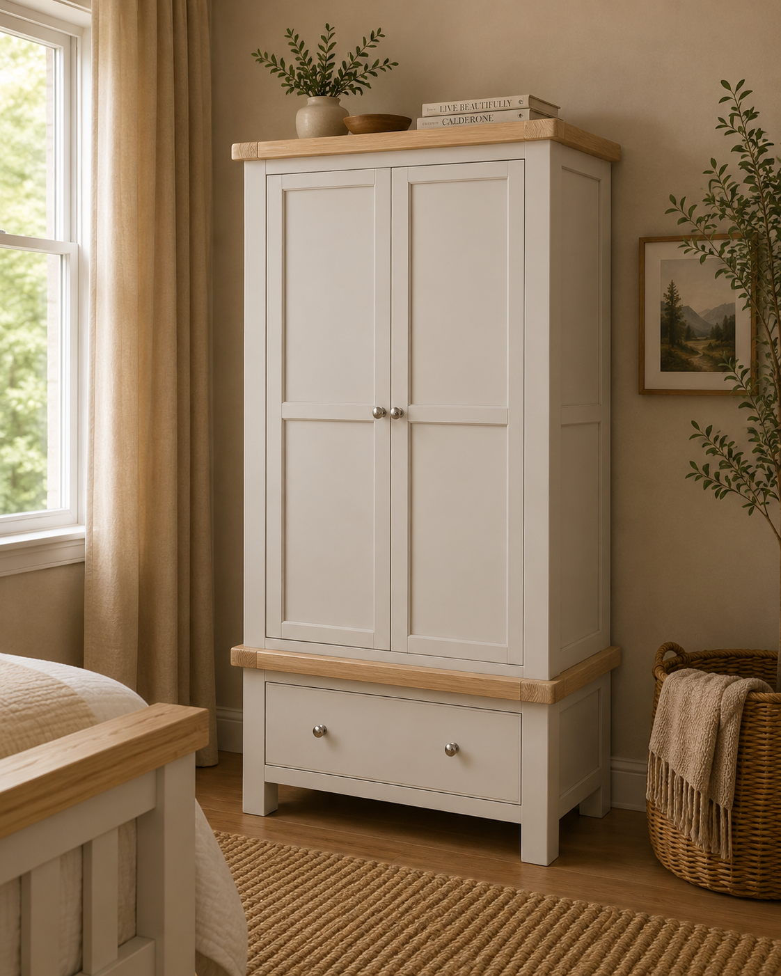 Toronto Double Wardrobe - Stone Grey & Oak