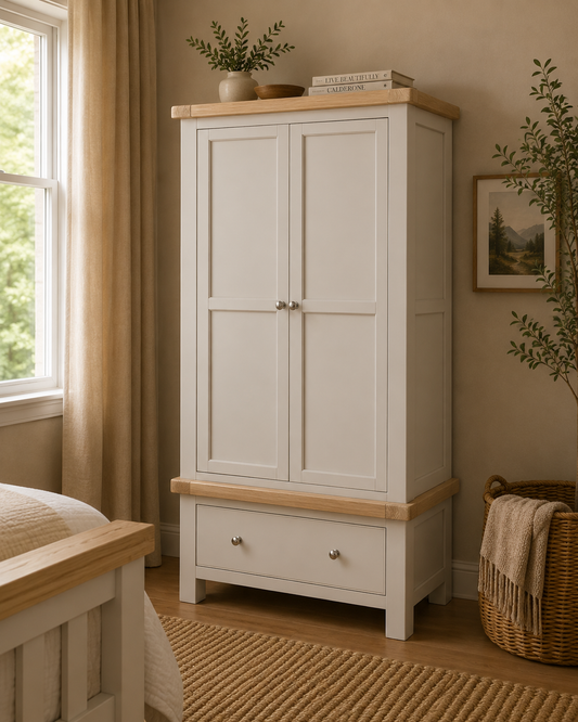 Toronto Double Wardrobe - Stone Grey & Oak