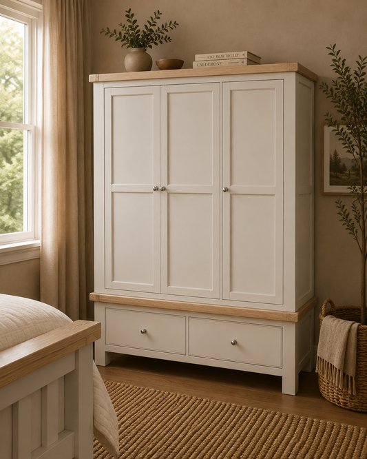 Toronto Triple Wardrobe - Stone Grey & Oak