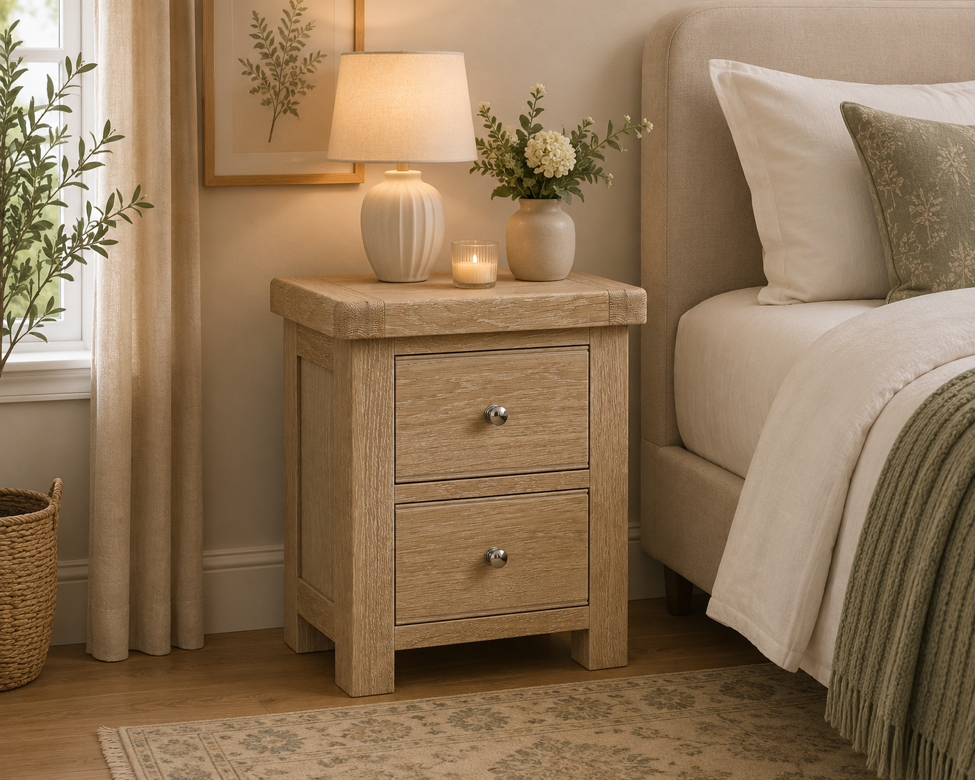 Toronto Bedside Locker - White Wash