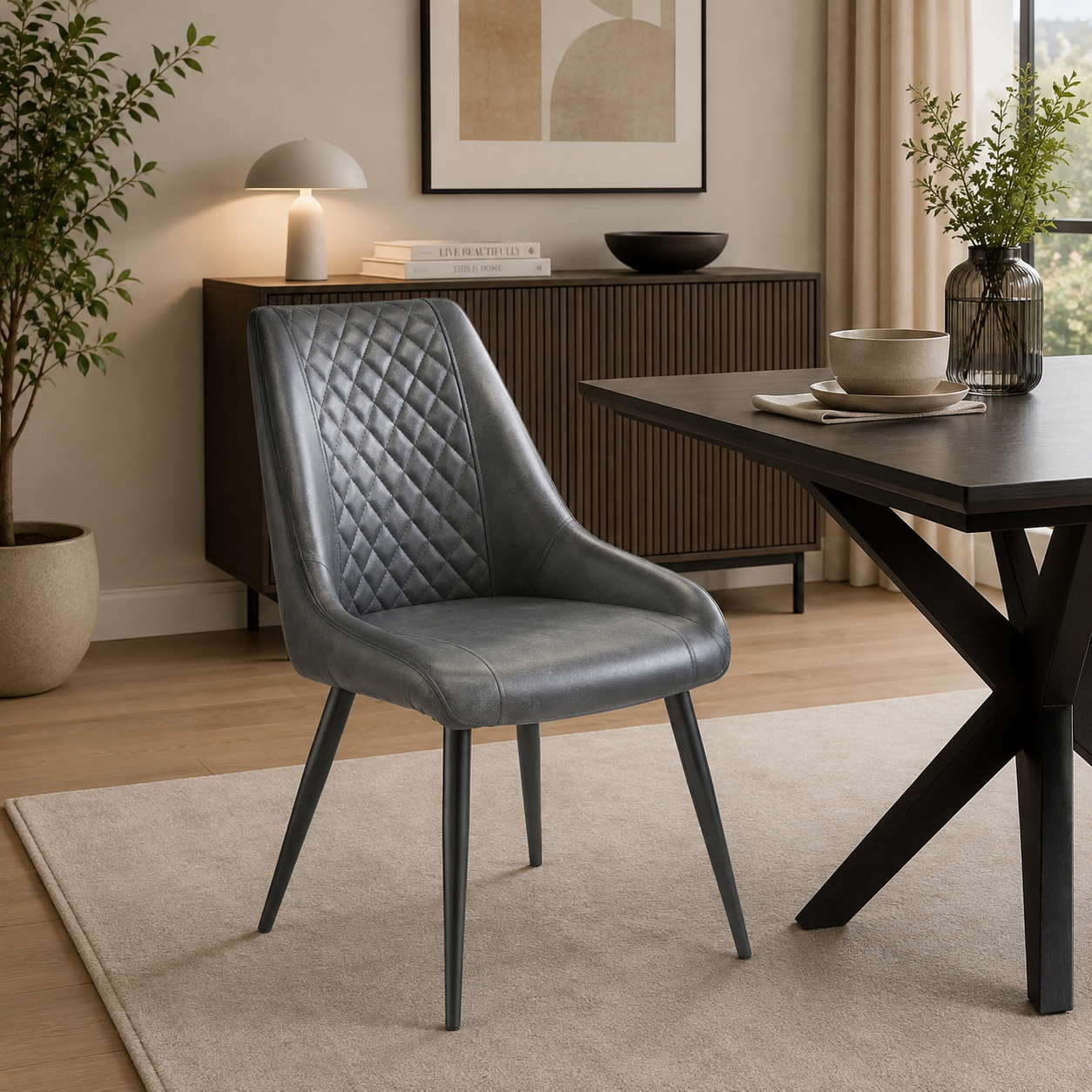 Amber Dining Chair - Charcoal