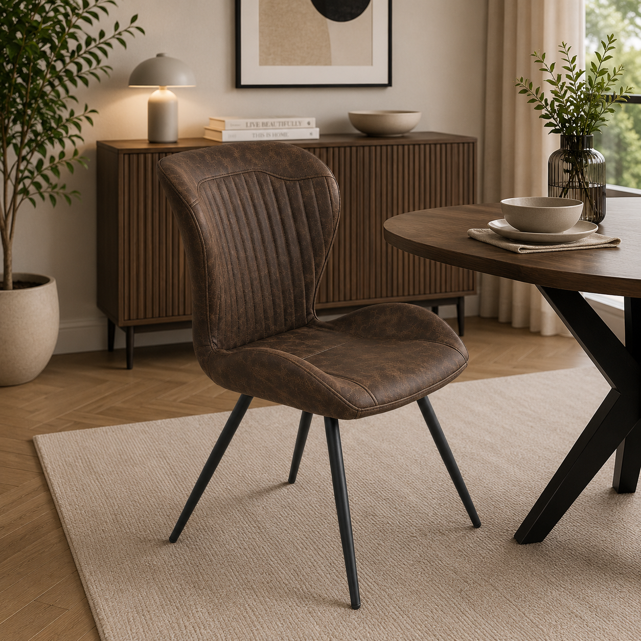 Alberta Dining Chair - Brown