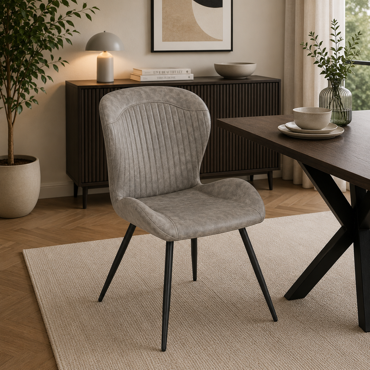 Alberta Dining Chair - Grey