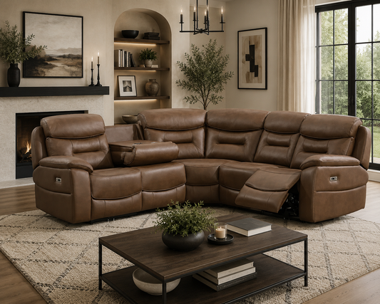 Olivia Corner Sofa - Chestnut
