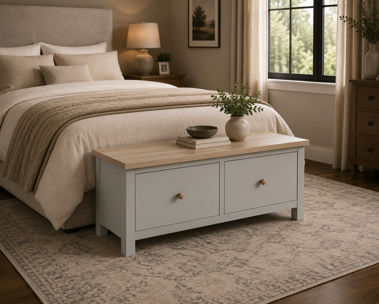 Country Oak Bed End - Grey & Oak