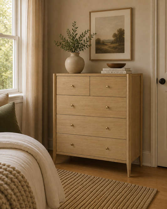 Paris Five Drawer Chest - Light Oak