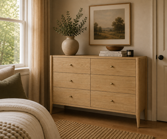 Paris Six Drawer Chest - Light Oak