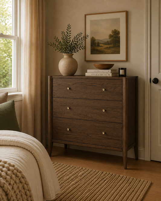Paris Three Drawer Chest - Dark Oak