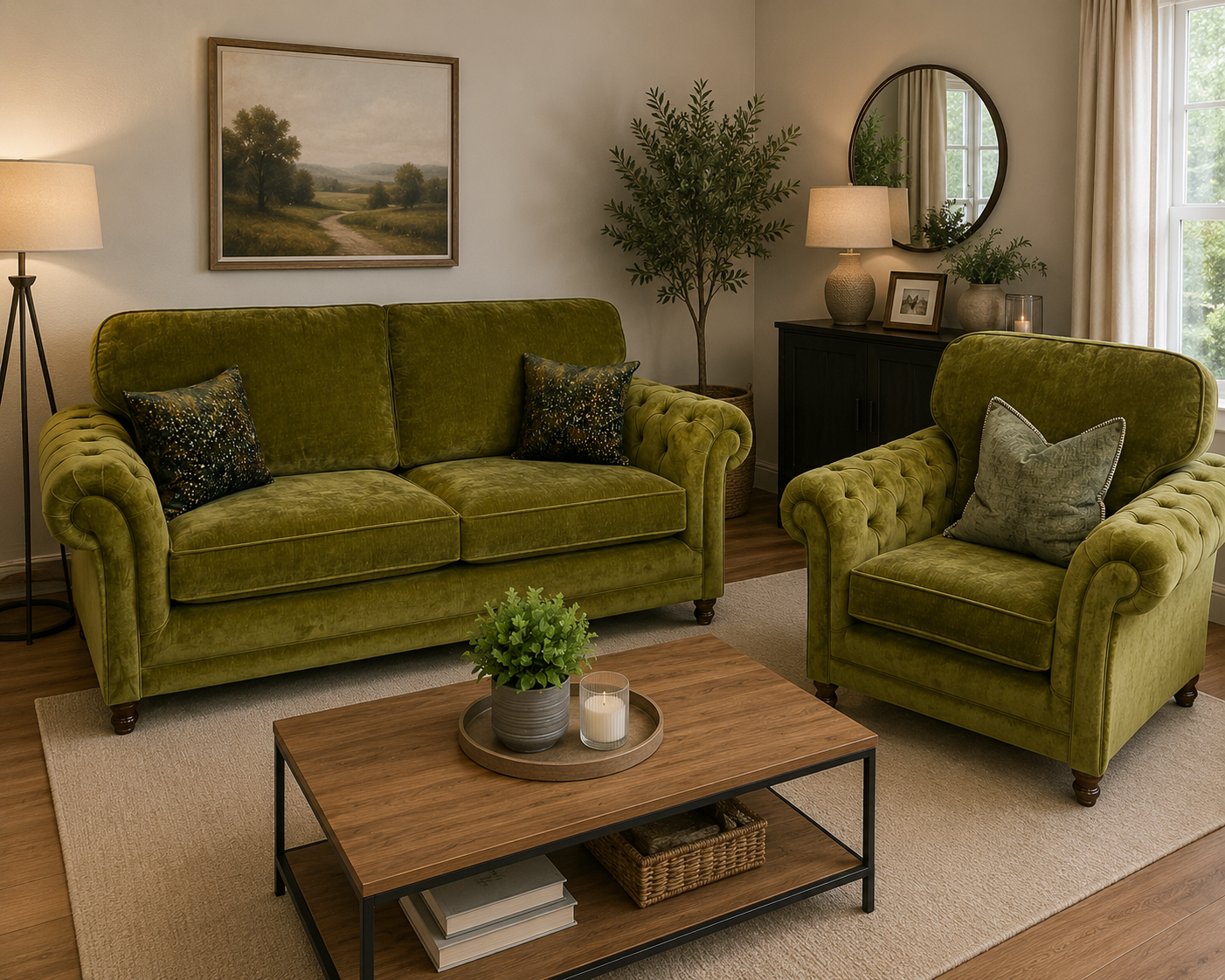 Tara Buttoned Arm Sofa Collection