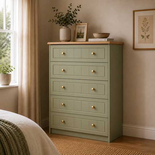 Eden Five Drawer Chest (Colour & Handle Options)