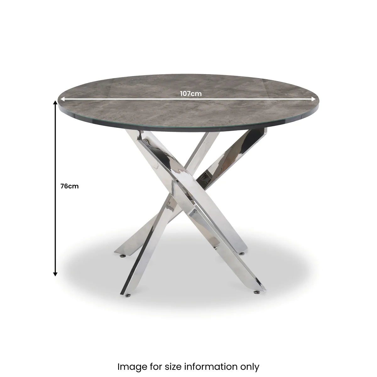 Carlow 107cm  Round Dining Table - Charcoal