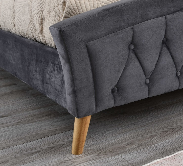 Barton Bed Frame - Dark Grey