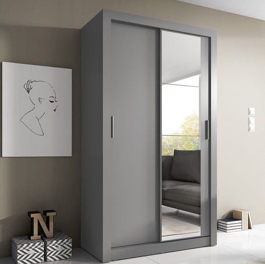 Copenhagen 1.2m Sliding Wardrobe - Grey