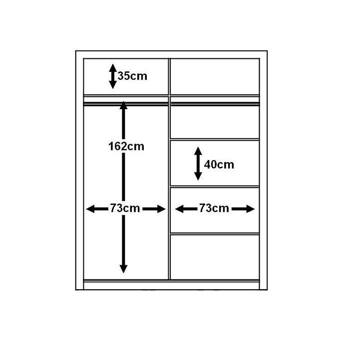 Copenhagen 1.5m Sliding Wardrobe - White