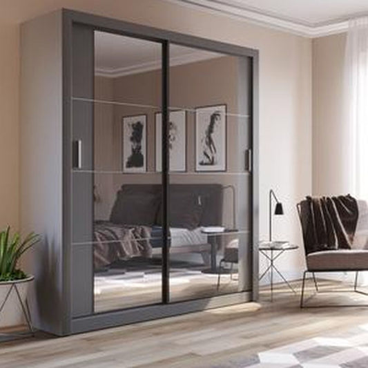 Romero 1.8m Sliding Wardrobe - Grey